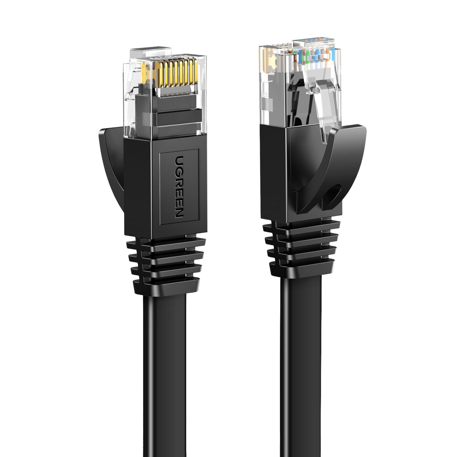 UGREEN NW102 Cat6 U/UTP Flat Ethernet Cable 1m - Black - Image 2