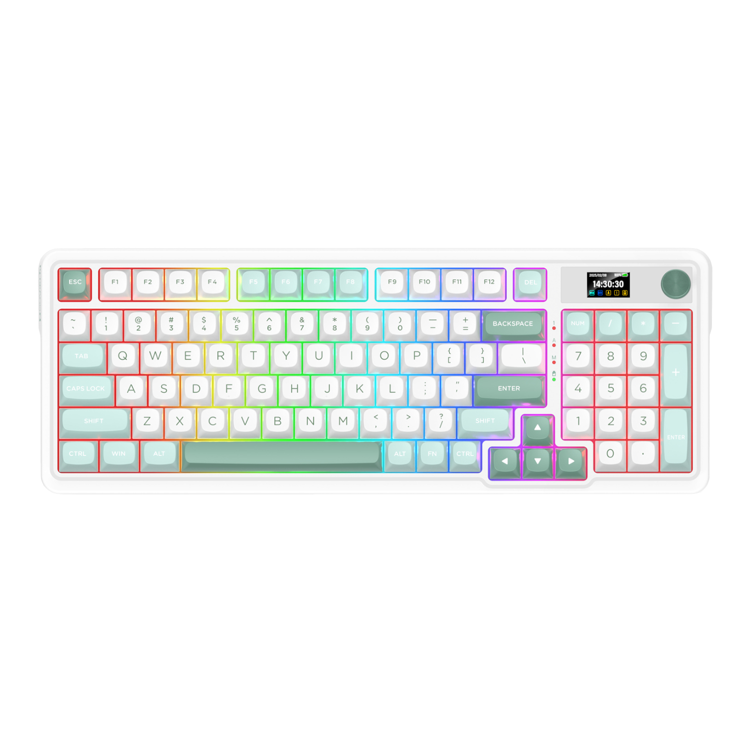 Redragon K719WGB GALATIN RGB PRO Full sized Wireless Gaming Keyboard - White - Image 2
