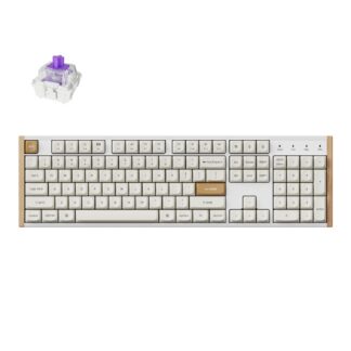 Keychron K10 HE Special Edition Full-size Hot-Swap Gateron Dbl-Rail Nebula Switch RGB Wireless Keyboard - White (Wood + Al)