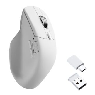 Keychron M6SB72 1K Wireless Mouse (BT/2.4GHz/Wired) with Huano silent Micro switch and premium wheel - White