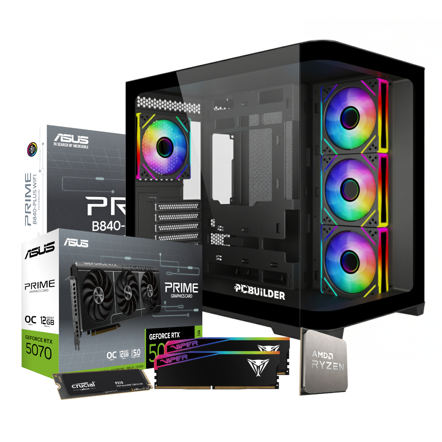 PCBuilder Ryzen 5 7600 MAVERICK Windows 11 Gaming PC - Image 2