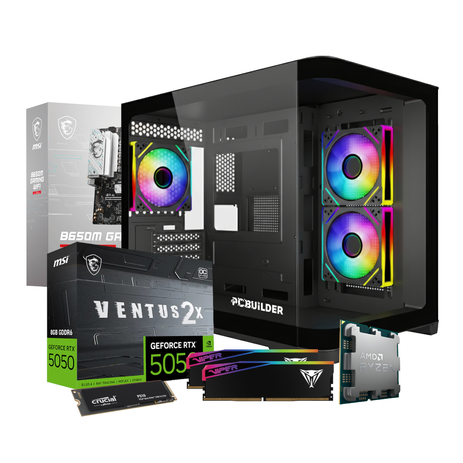 PCBuilder Ryzen 5 8400F RECON Windows 11 Gaming PC - Image 2