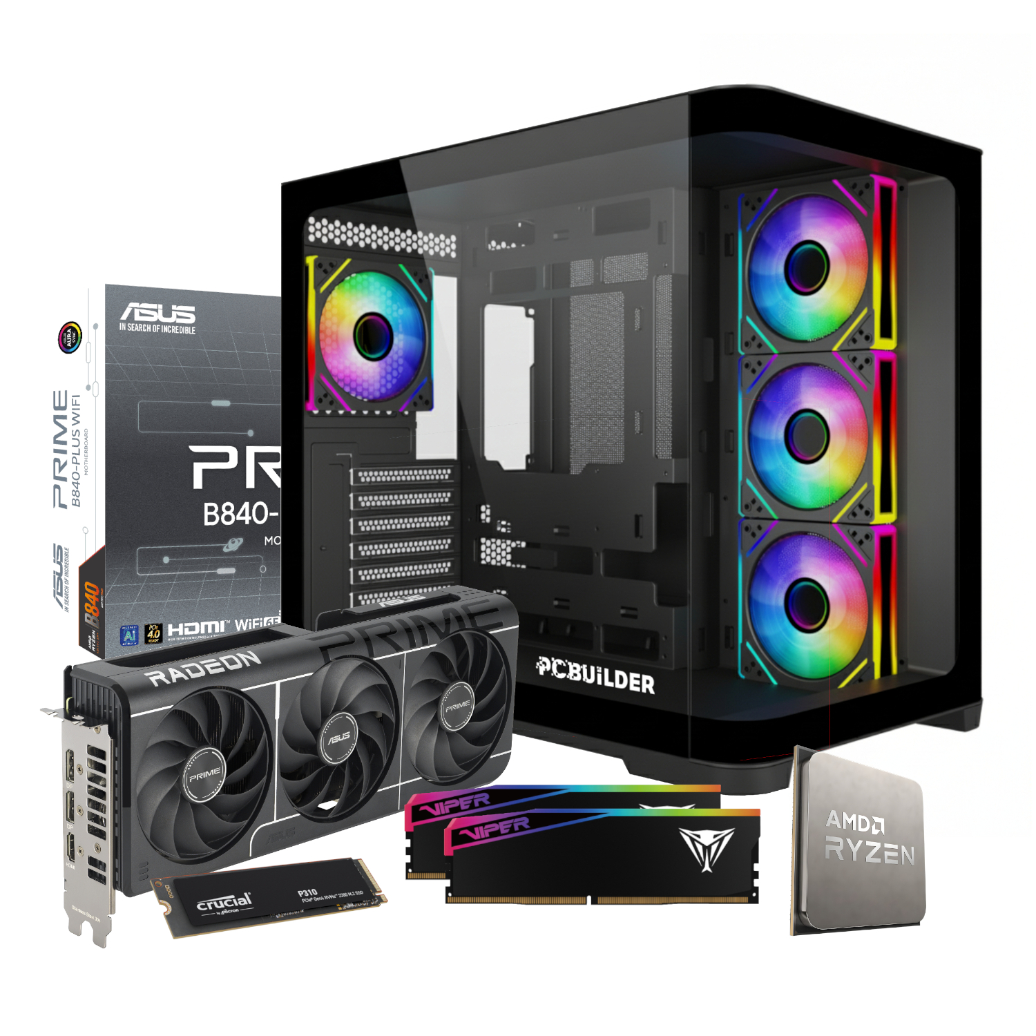PCBuilder Ryzen 5 7600 SEEKER Windows 11 Gaming PC - Image 2