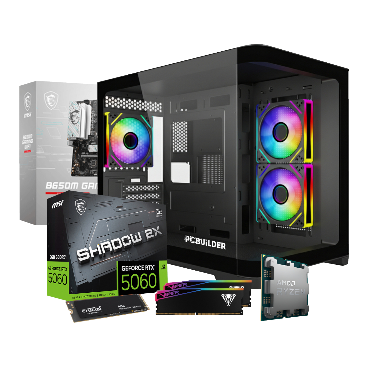 PCBuilder Ryzen 5 7600 SPECIALIST Windows 11 Gaming PC - Image 2