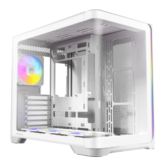 Antec C5 CURVED ARGB ATX | Micro-ATX | ITX ARGB Dual Chamber Mid-Tower Gaming Chassis - White